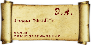 Droppa Adrián névjegykártya