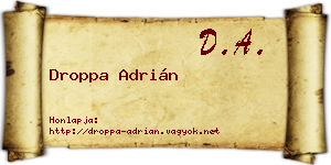 Droppa Adrián névjegykártya